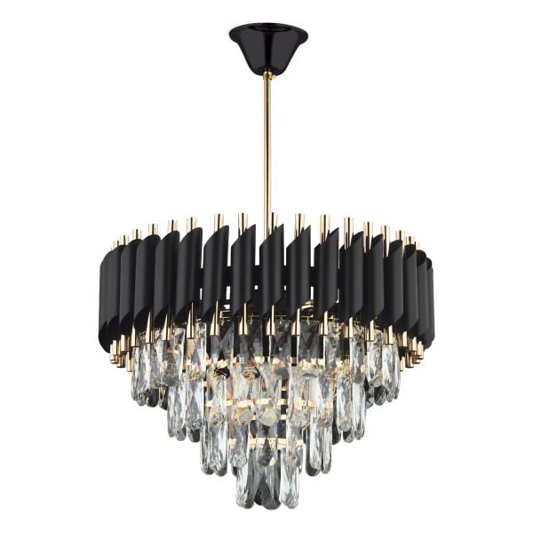 Mikula 45'lik Yuvarlak Gold Kristal Taşlı Modern Oturma Odası Salon Sarkıt Avize ( Ürün zincirlidir )