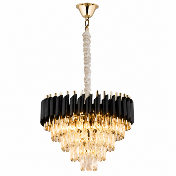 Mikula 45'lik Yuvarlak Gold Kristal Taşlı Modern Oturma Odası Salon Sarkıt Avize ( Ürün zincirlidir )