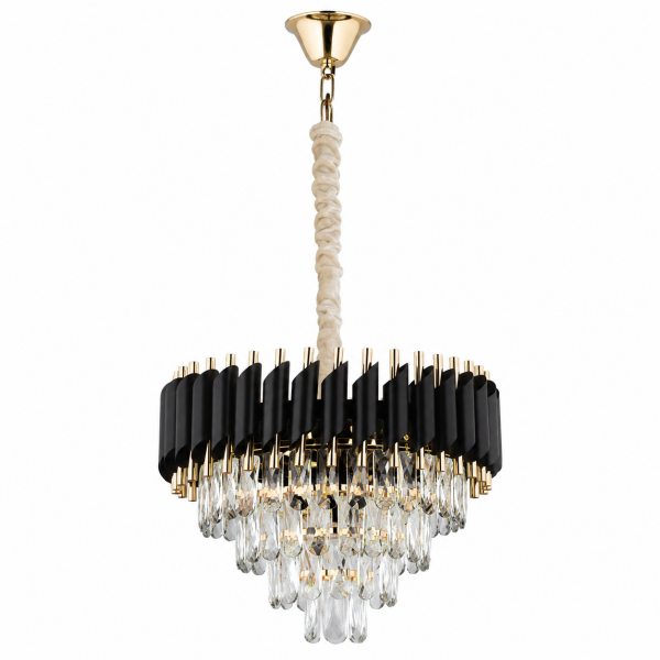 Mikula 45'lik Yuvarlak Gold Kristal Taşlı Modern Oturma Odası Salon Sarkıt Avize ( Ürün zincirlidir )