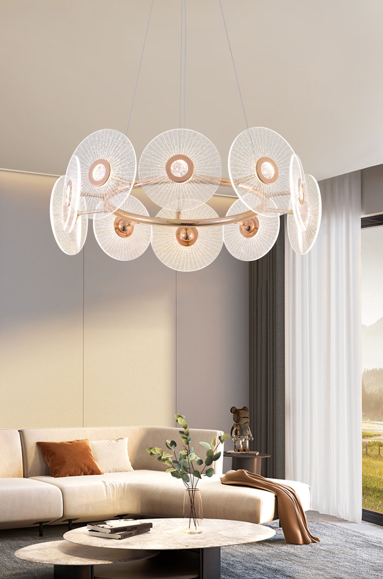 Vetro 10'lu Yuvarlak Led Salon Avize