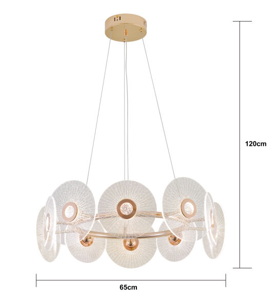 Vetro 10'lu Yuvarlak Led Salon Avize