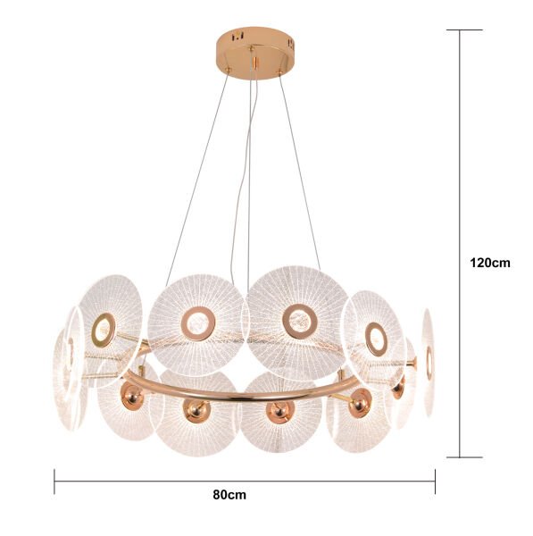 Vetro 12'li Yuvarlak Led Salon Avize