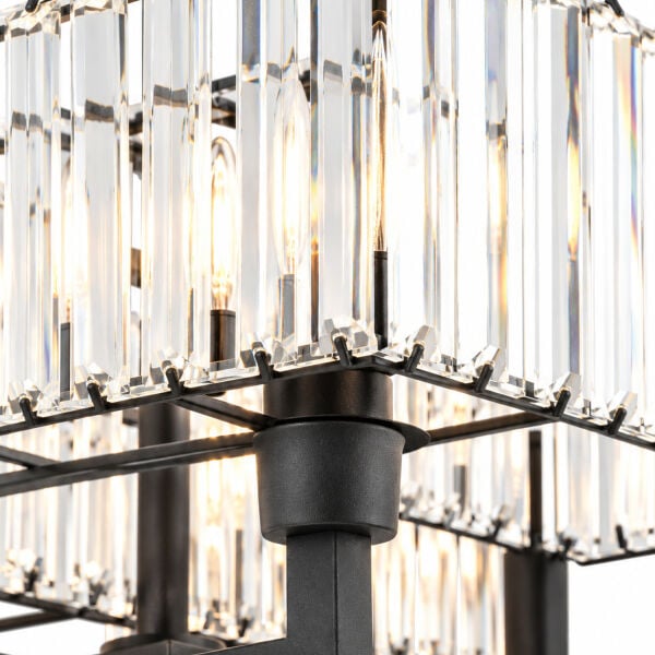 Brambles 8'li Siyah Kristalli Taşlı Modern Tasarım Kristal Salon Avize