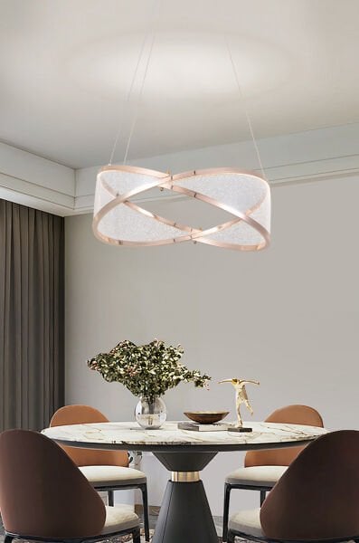 Natura 50'lik Yuvarlak Gold Salon Sarkıt Led Avize