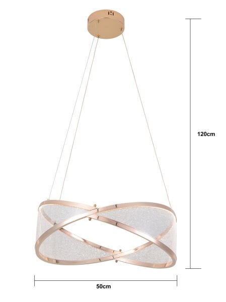 Natura 50'lik Yuvarlak Gold Salon Sarkıt Led Avize