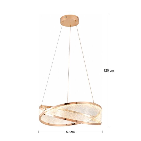 Natura 50'lik Yuvarlak Gold Salon Sarkıt Led Avize