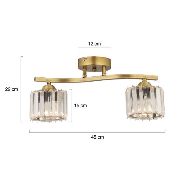 Tufty 2Li Eskitme Kristalli Modern Yatak Odası Salon Kristal Avize