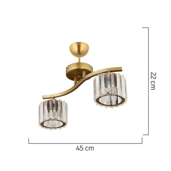 Tufty 2Li Eskitme Kristalli Modern Yatak Odası Salon Kristal Avize