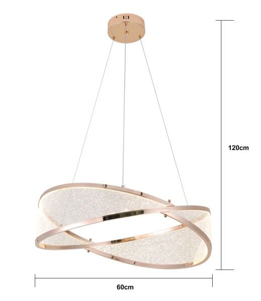 Natura 60'lık Yuvarlak Gold Salon Sarkıt Led Avize