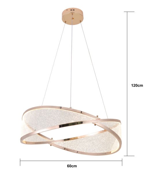 Natura 60'lık Yuvarlak Gold Salon Sarkıt Led Avize