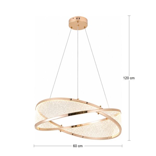 Natura 60'lık Yuvarlak Gold Salon Sarkıt Led Avize