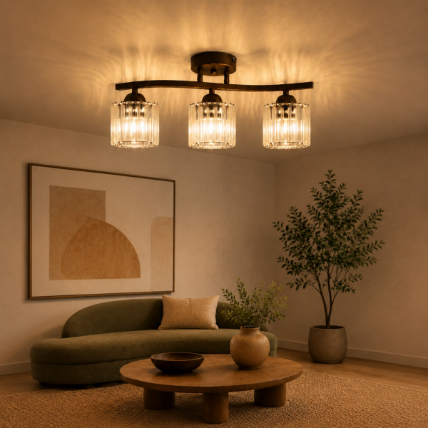 Tufty 3Lü Eskitme Kristalli Modern Yatak Odası Salon Kristal Avize