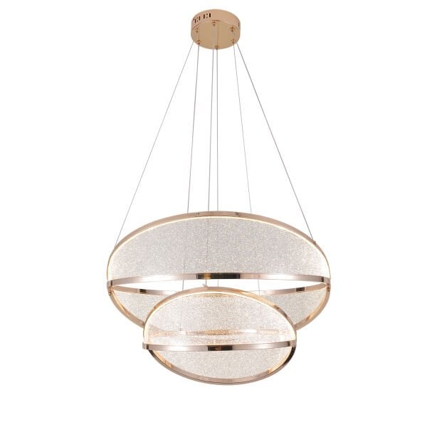 Natura Sıralı Gold Salon Sarkıt Led Avize