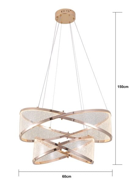 Natura Sıralı Gold Salon Sarkıt Led Avize