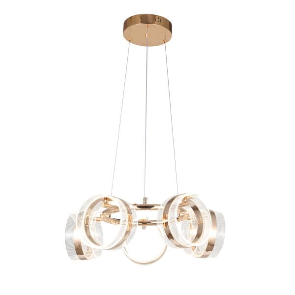 Linea 5'li Gold Yuvarlak Salon Sarkıt Led Avize