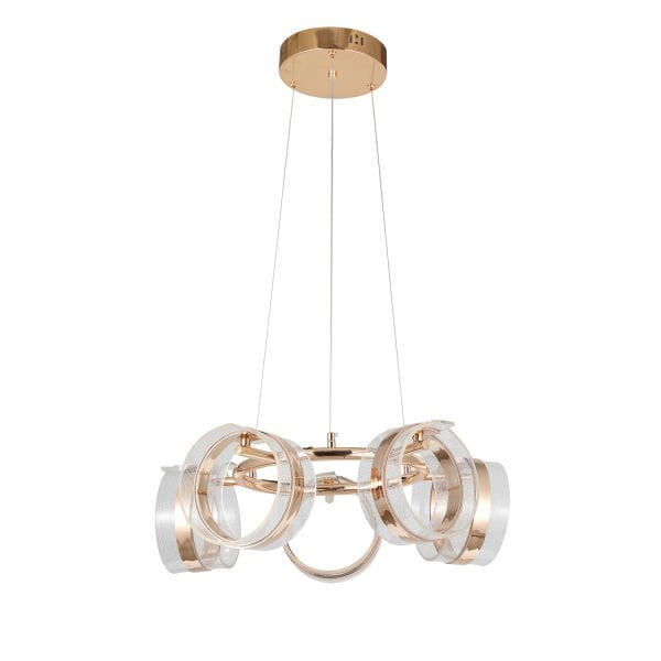 Linea 5'li Gold Yuvarlak Salon Sarkıt Led Avize