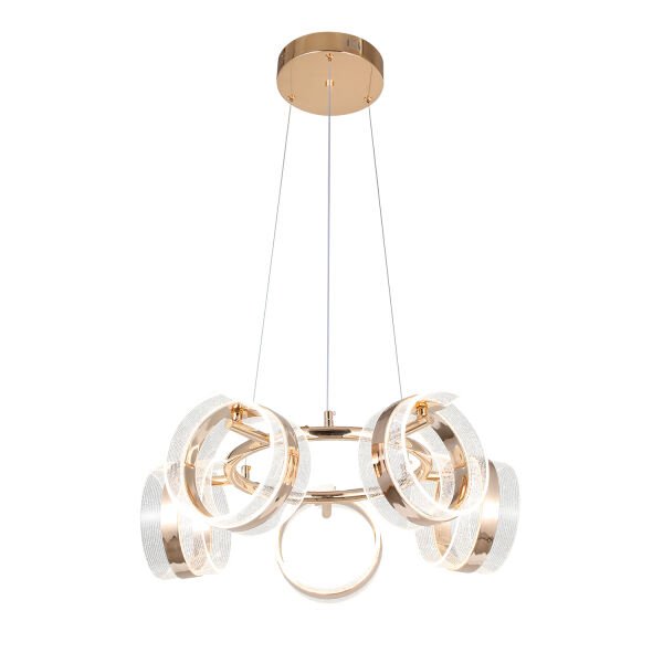 Linea 5'li Gold Yuvarlak Salon Sarkıt Led Avize