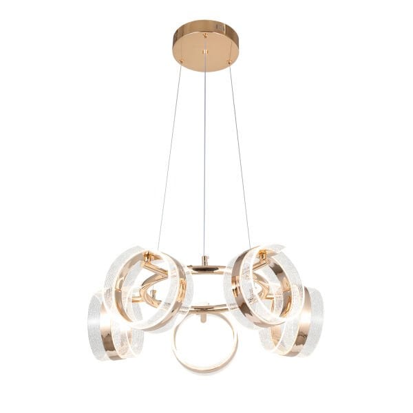 Linea 5'li Gold Yuvarlak Salon Sarkıt Led Avize