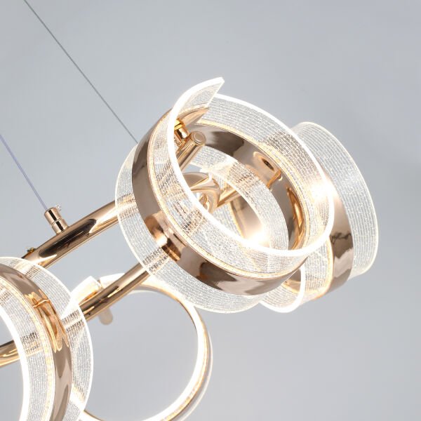 Linea 5'li Gold Yuvarlak Salon Sarkıt Led Avize