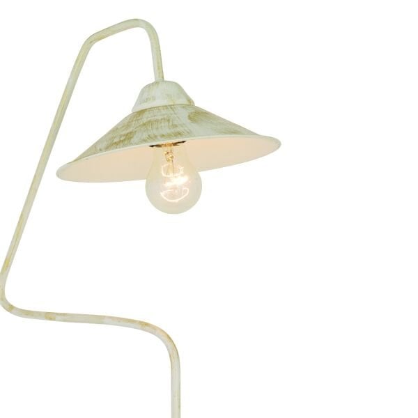 Helga Beyaz Patinalı Dekoratif Tasarım Retro Modern Metal Lambader