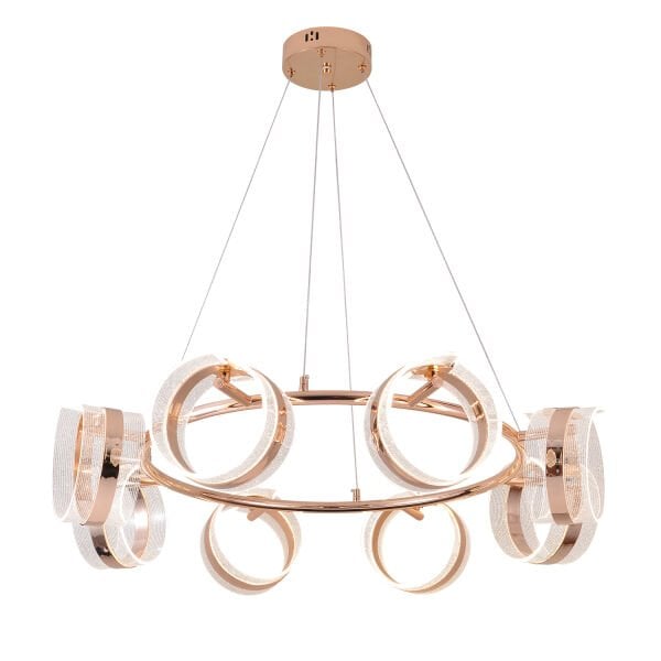 Linea 8'li Gold Yuvarlak Salon Sarkıt Led Avize