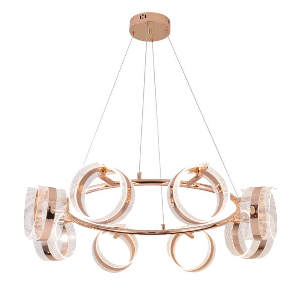 Linea 8'li Gold Yuvarlak Salon Sarkıt Led Avize