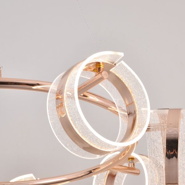 Linea 8'li Gold Yuvarlak Salon Sarkıt Led Avize