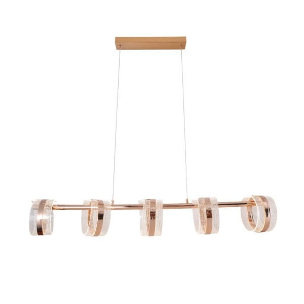 Linea 5'li Gold Sıralı Salon Sarkıt Led Avize