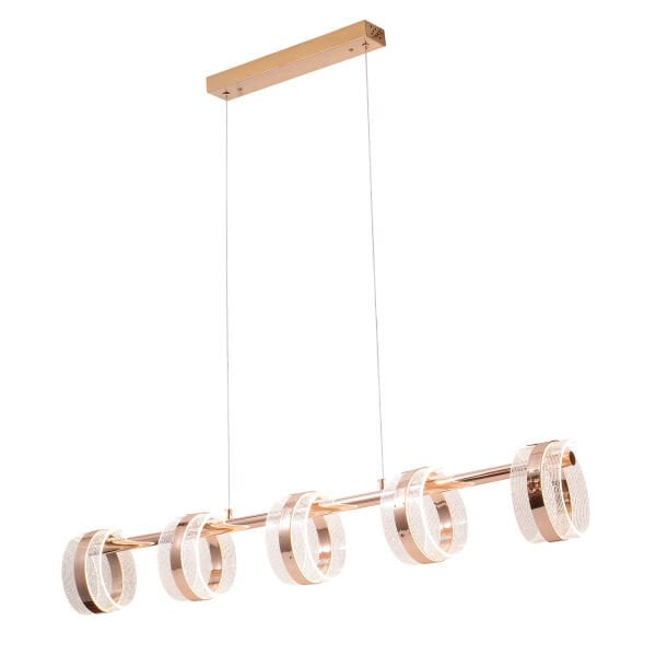 Linea 5'li Gold Sıralı Salon Sarkıt Led Avize