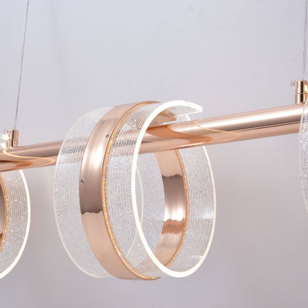 Linea 5'li Gold Sıralı Salon Sarkıt Led Avize