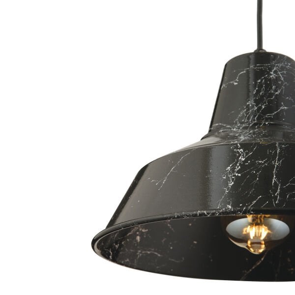 Glee Siyah Mermer Desenli Sarkıt Modern Tekli Cafe,Restoran için Uygun Retro Genç Odası Avize