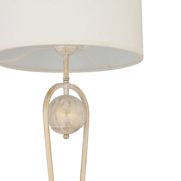 Letta Beyaz Şapkalı Beyaz Modern Tasarım Ayaklı Abajur Lamba Metal Lambader