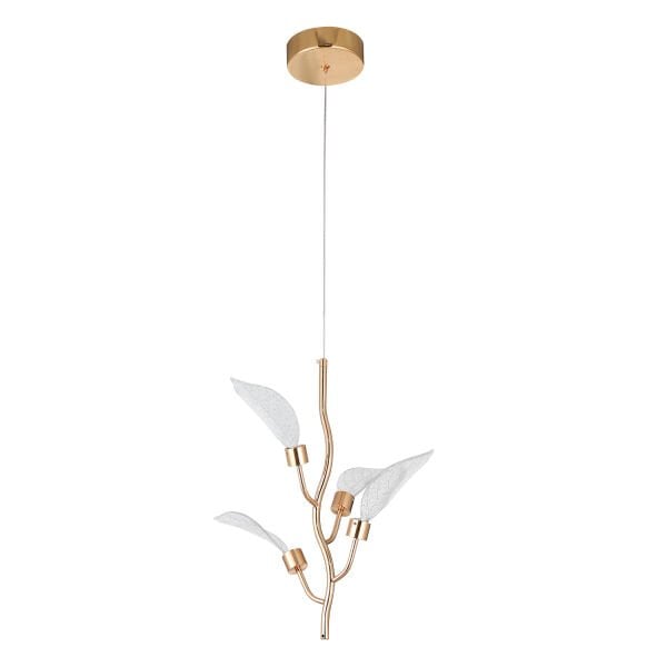 Liria Gold Yaprak Desenli Sarkıt Led Avize