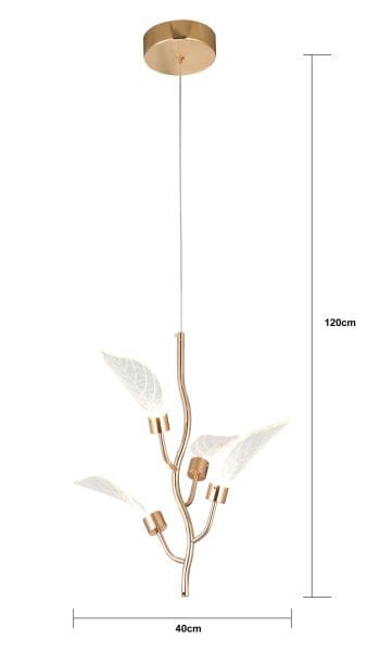 Liria Gold Yaprak Desenli Sarkıt Led Avize