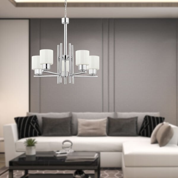 Odesa 5 Li Krom Kaplama Modern Yatak Odası Mutfak Salon Avize