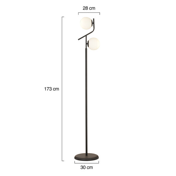 Velar Siyah Beyaz Camlı Modern Tasarım Metal Lambader