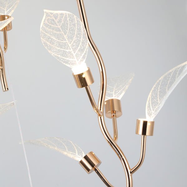 Liria 4'lü Gold Yaprak Desenli Sarkıt Led Avize