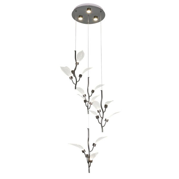 Liria 4'lü Platin Yaprak Desenli Sarkıt Led Avize