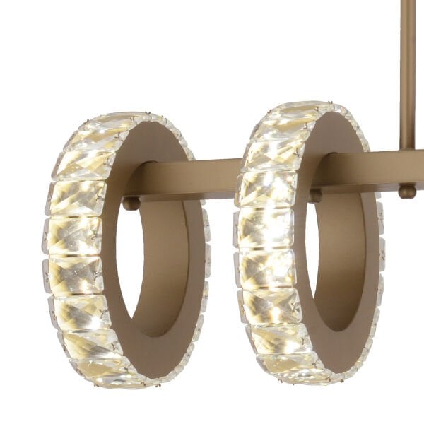 Corina 5'Li Kristalli Ledli Taşlı 100 Watt Modern Salon,Oturma Odası Led Avize