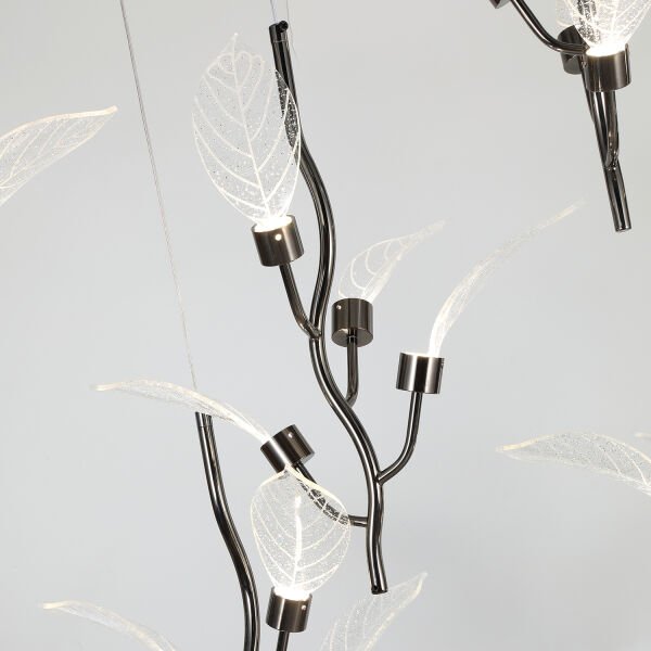 Liria 7'li Platin Yaprak Desenli Sarkıt Led Avize