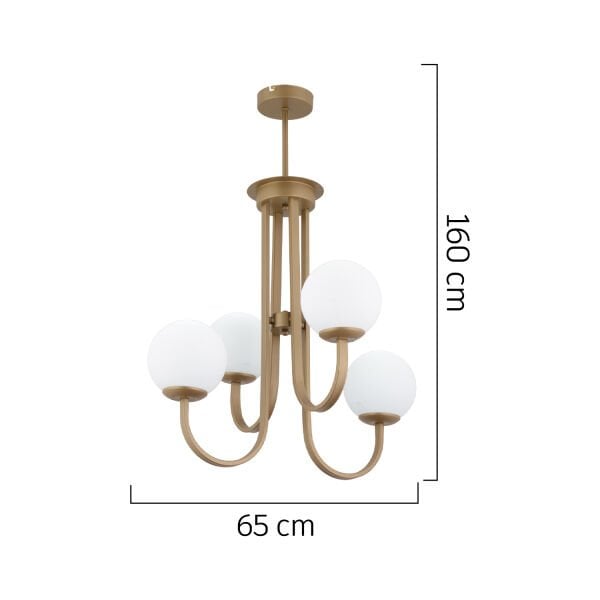 Joren 4'lü Eskitme Beyaz Camlı Modern Mutfak Yatak odası Salon Avize