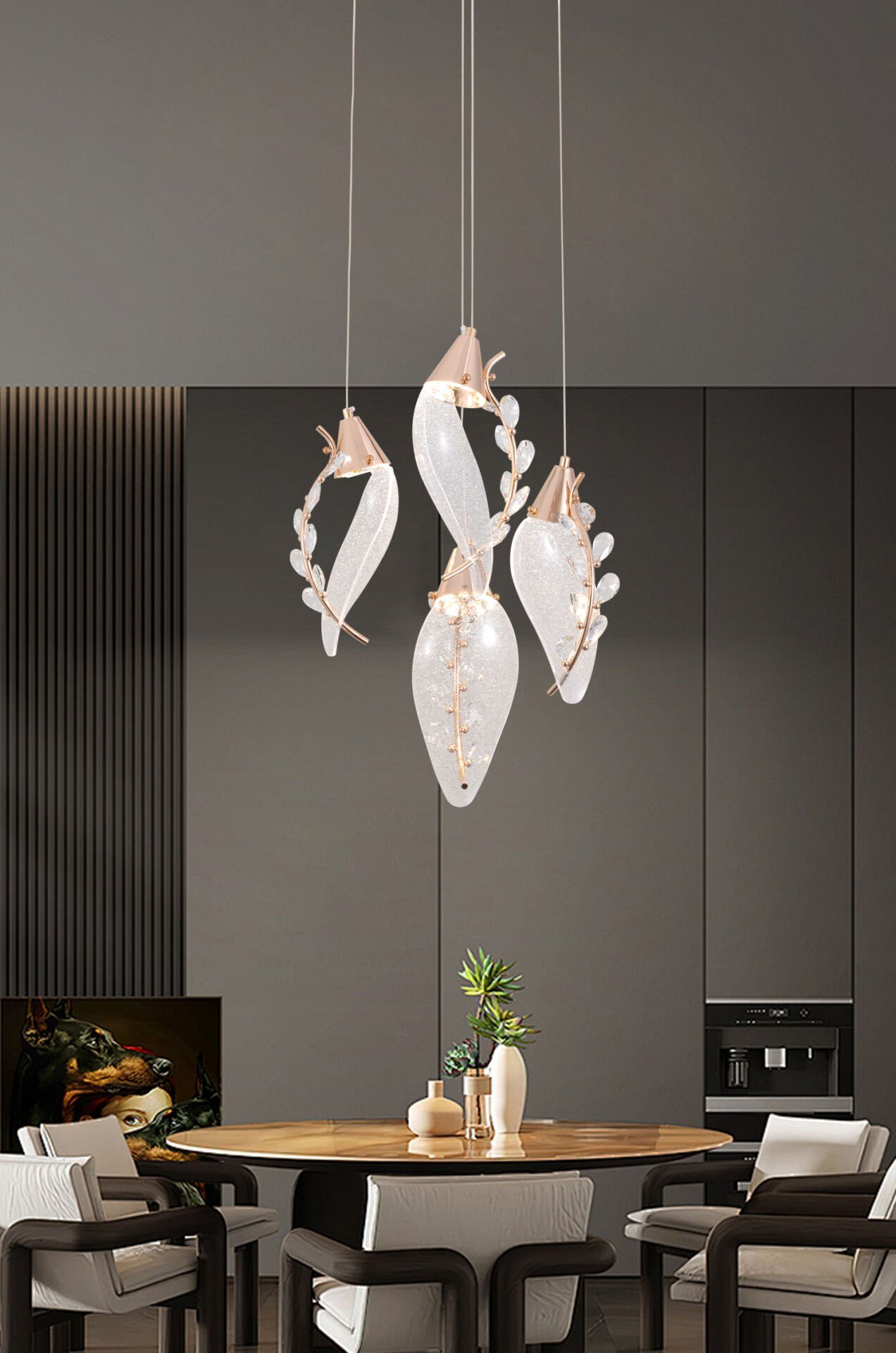 Ardea 4'lü Yuvarlak Sarkıt Salon Led Avize