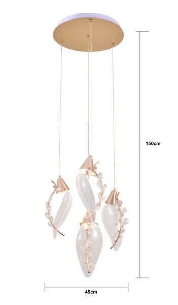 Ardea 4'lü Yuvarlak Sarkıt Salon Led Avize