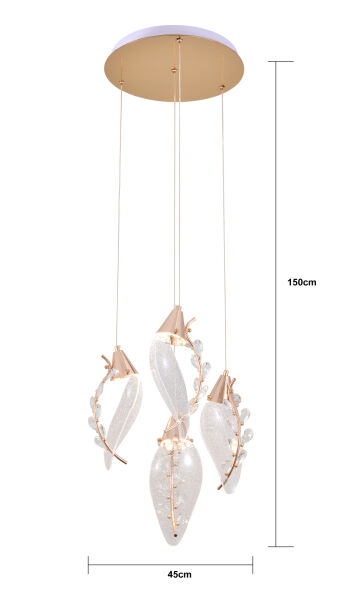 Ardea 4'lü Yuvarlak Sarkıt Salon Led Avize