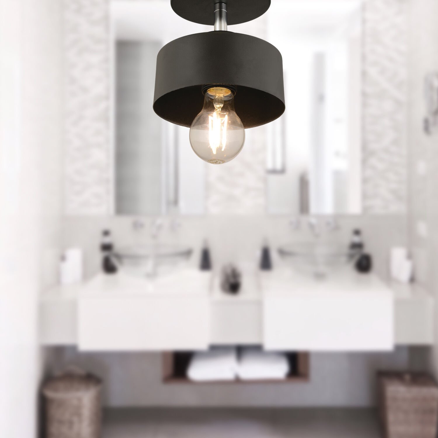 Meriç Tekli Siyah Plafonyer Modern Retro Genç Odası Mutfak Salon Avize