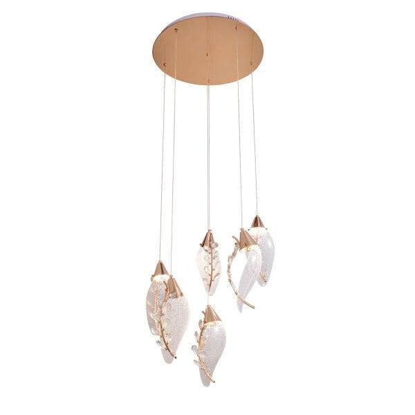 Ardea 6'lı Gold Yuvarlak Sarkıt Salon Led Avize