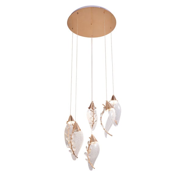 Ardea 6'lı Gold Yuvarlak Sarkıt Salon Led Avize