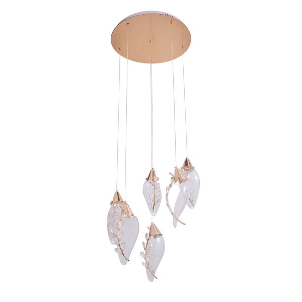 Ardea 6'lı Gold Yuvarlak Sarkıt Salon Led Avize