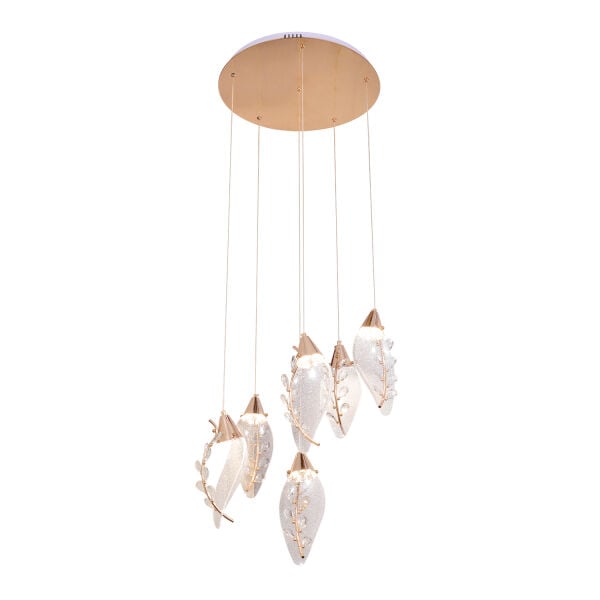 Ardea 6'lı Gold Yuvarlak Sarkıt Salon Led Avize