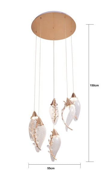 Ardea 6'lı Gold Yuvarlak Sarkıt Salon Led Avize